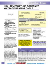 Thumbnail of document Data Sheet - KE12-120 High Temperature Constant Wattage Heating Cable (Price Per Foot)